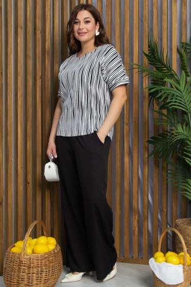 Блуза Альхена (черно-белая) Б13317-3М