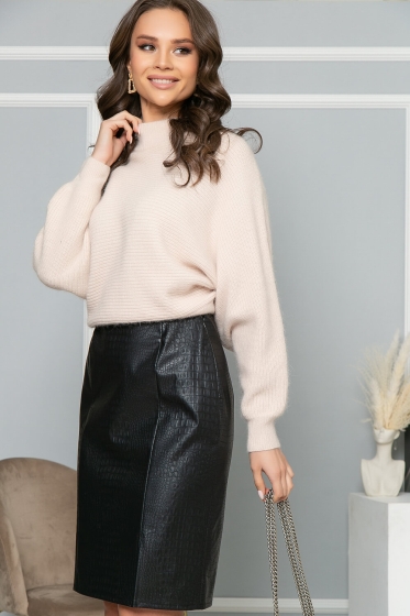 Юбка из экокожи "Стильный выбор" (блэк) Ю5075