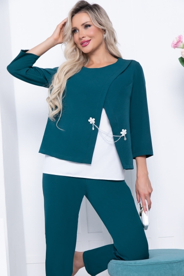 Костюм тройка "Стефания" (грин) К7113