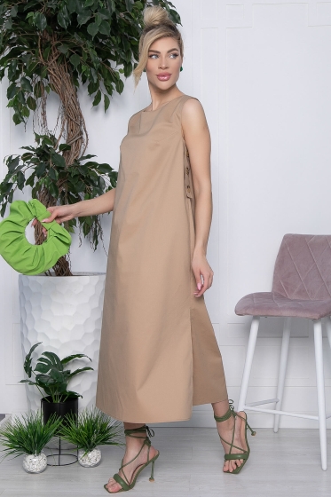Платье Детали лета (бежевое) П10694