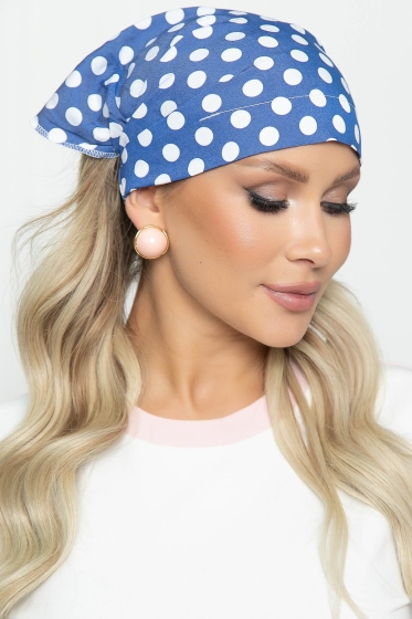 Косынка на резинке (блю/горох) КР3