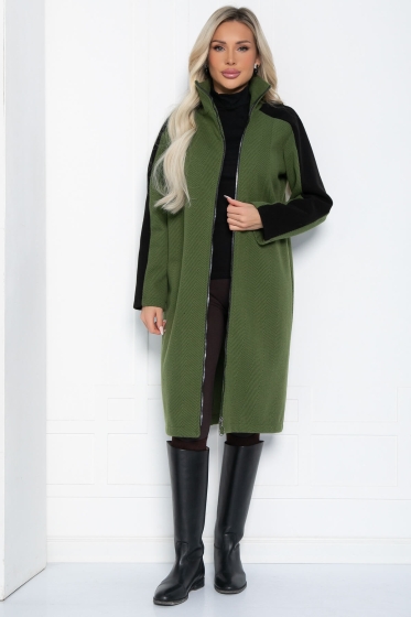 Пальто на молнии Клариса (фисташка) Б12498-13