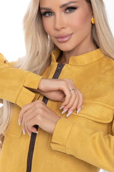 Жакет на молнии Александра (горчица) Б8899