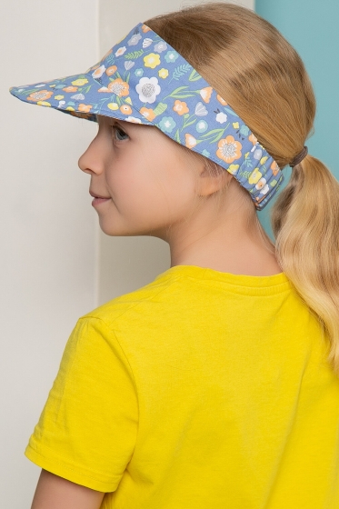 Козырек хлопковый (васильки, голубой) КЗ1