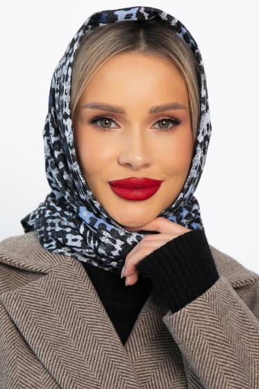 Косынка с отворотом (голубые пазлы) КО22-23М