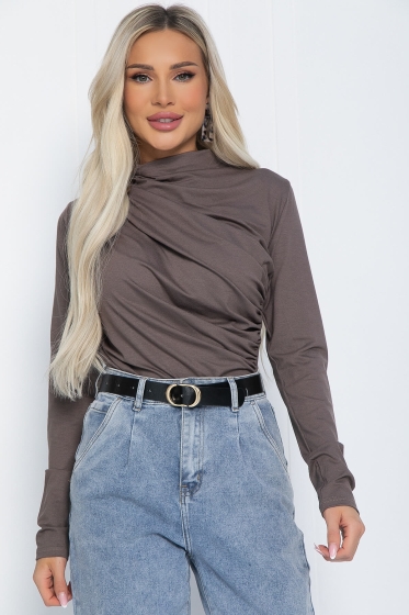 Лонгслив Тайна сердца (коричневый) Б12406-7