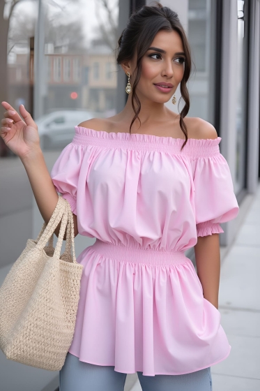 Блуза Летняя идиллия (зефирно-розовая) Б13912-47М