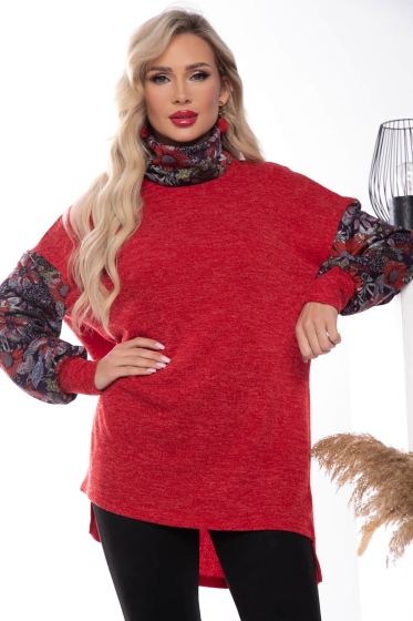 Джемпер "Ариана" (рэд/цветы) Б7654