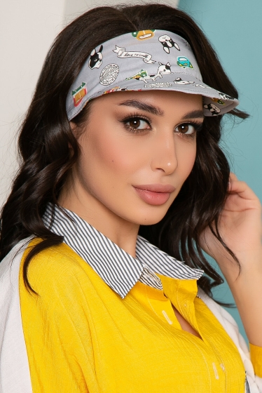 Козырек хлопковый (бульдожки, серый) КЗ5