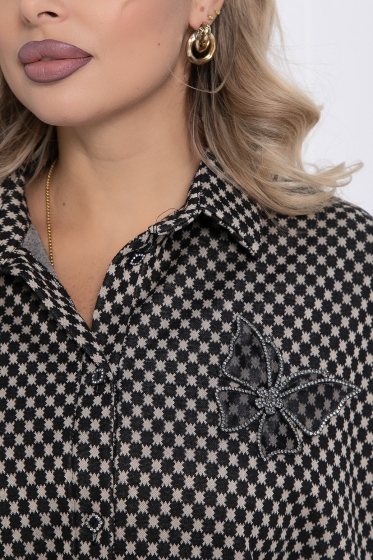 Рубашка Сладкий поцелуй (черно-бежевая) Б12329-4