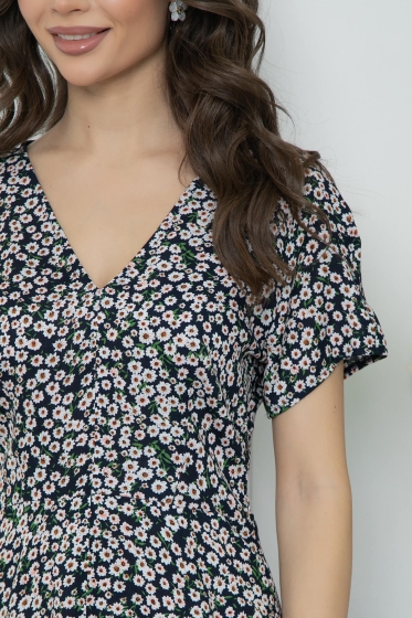 Платье "Римские каникулы" (темно-синее) П5604