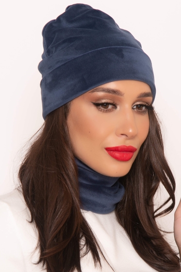 Шапка с отворотом (синяя) Ш3