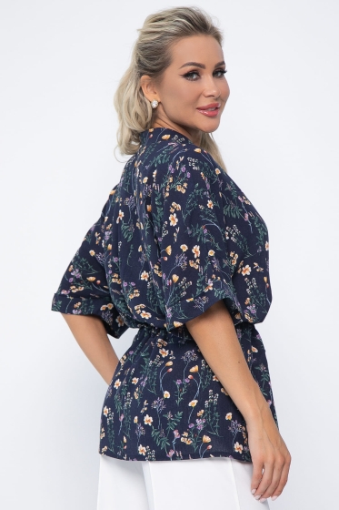 Блуза Мариша (синяя) Б13648-30М