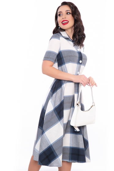 Платье "Джоанна" (синяя клетка) П3223