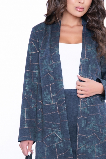 Костюм с юбкой "Модный квартал" (джинс) К2711