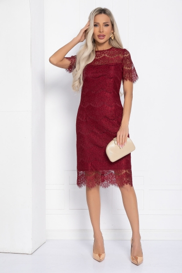 Платье Бритни (бордовое) П12318-29