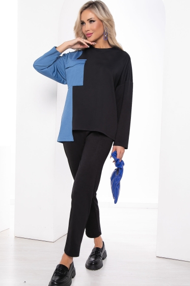 Костюм Дизайр (черно-синий) К10867