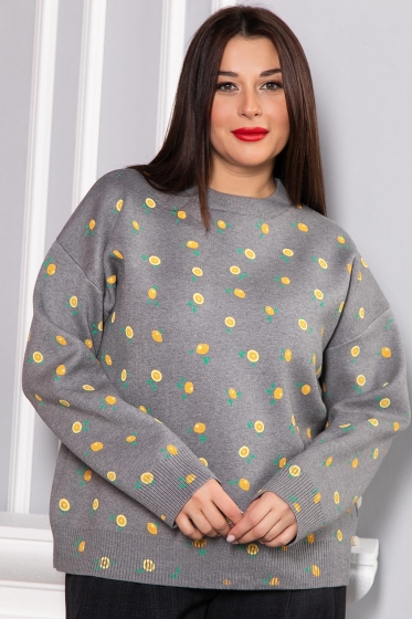 Свитер оверсайз Анита (серый) Б14759-1М