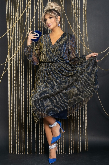 Платье Млечный путь (сине-золотое) П11715