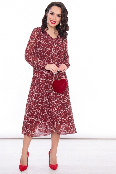 Платье "Волшебная история" (бордо) П3088