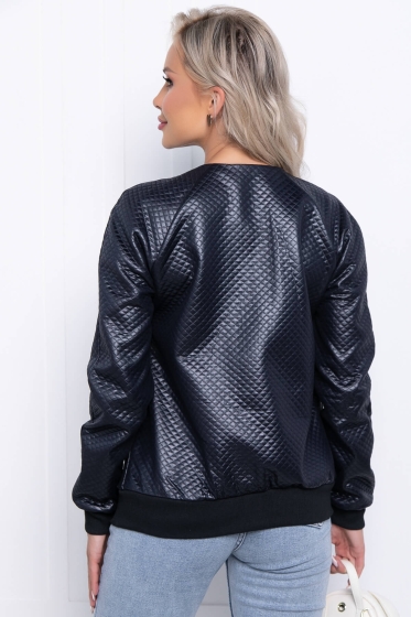 Бомбер на молнии из трикотажа Б7293 (синий)