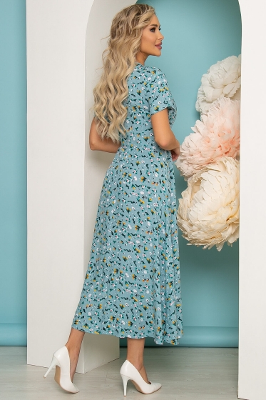 Платье "Римские каникулы" (голубое) П3523