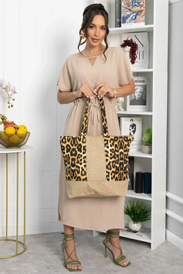 Сумка Шопер (бежевый/лео) СШ04