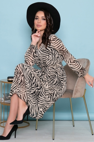 Платье "Волшебная история" (беж/блэк) П7236