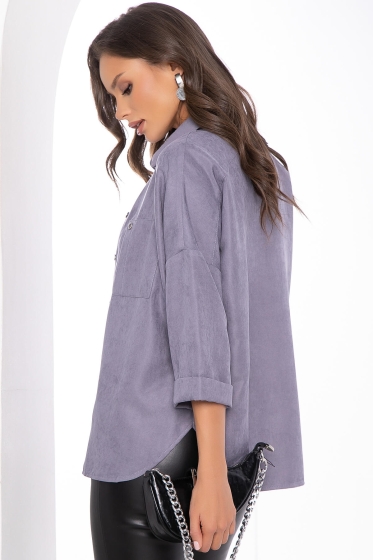 Рубашка из микровельвета (серая) Б8275