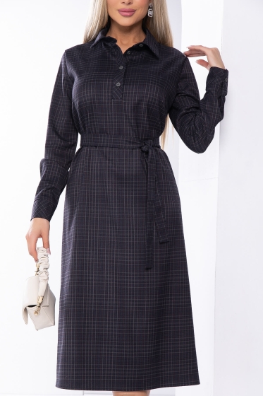 Платье рубашка "Рикарда" (грей/клетка) П9000