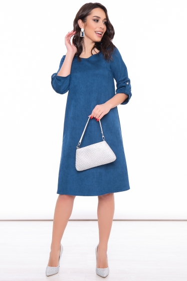 Платье "Магия замши" (сапфир) П3136
