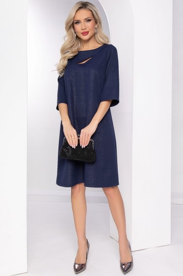 Платье "Показ мод" (темно-синее) П8072