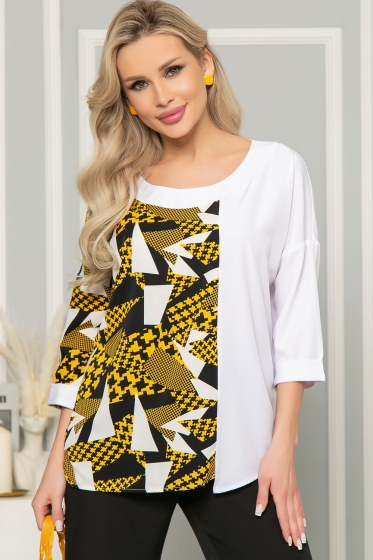 Блуза "Тайна линии" (горчица) Б5020