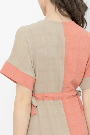 Платье "Фестия" (беж/коралл) П5606