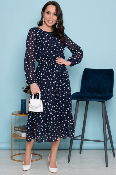 Платье "Флора" (блю) П3856