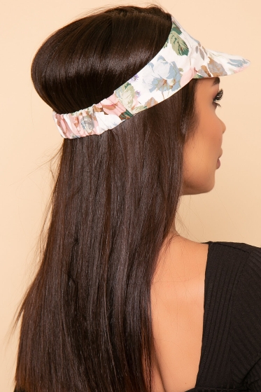 Козырек хлопковый (розы, белый) КЗ15