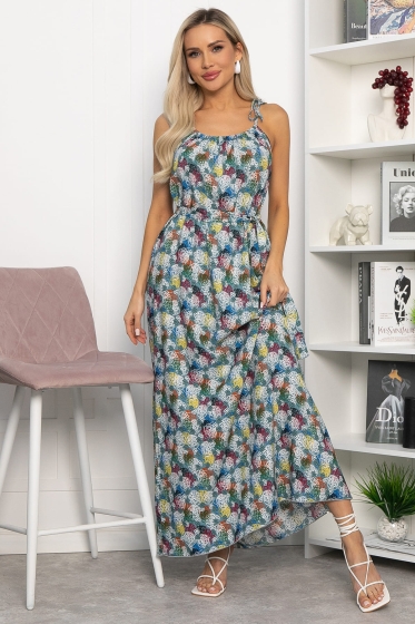 Платье Алиготе (серо-зеленое) П13760-12М