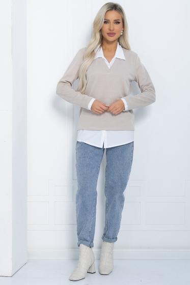 Пуловер На высоте (бежевый) Б12222-12