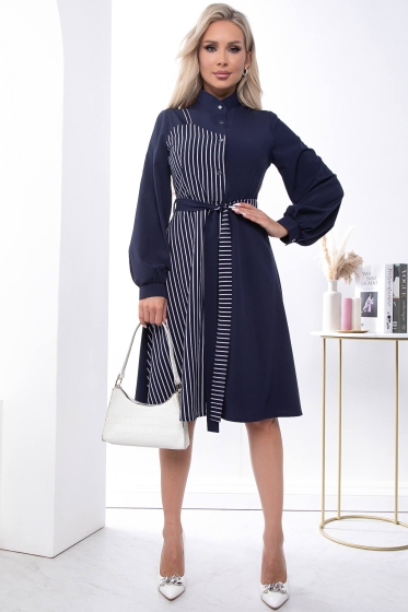 Платье "Королева красоты" (синее/полоска) П7405