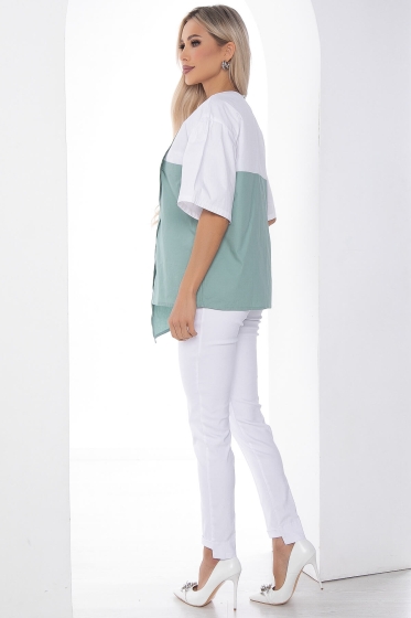 Костюм Сила нежности белый/фисташка К10164