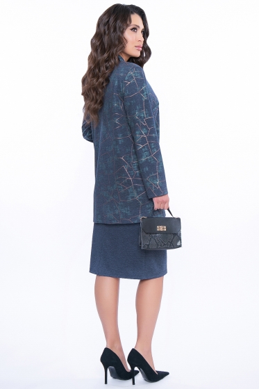 Костюм с юбкой "Модный квартал" (джинс) К2711