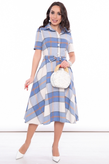 Платье "Джоанна" (голубая клетка) П3222