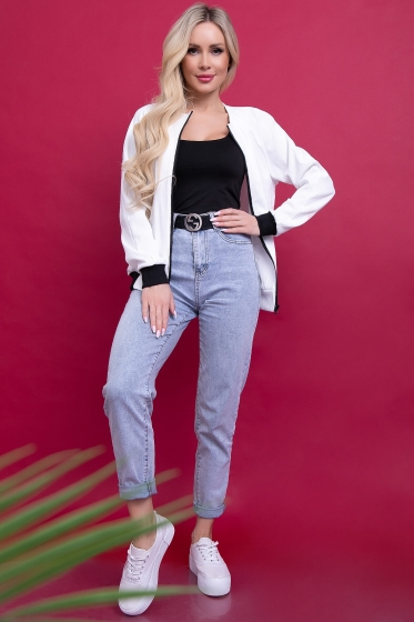 Бомбер на молнии (вайт) Б6060