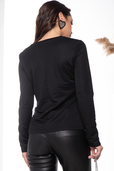 Лонгслив "Женевьева" (блэк) Б7632