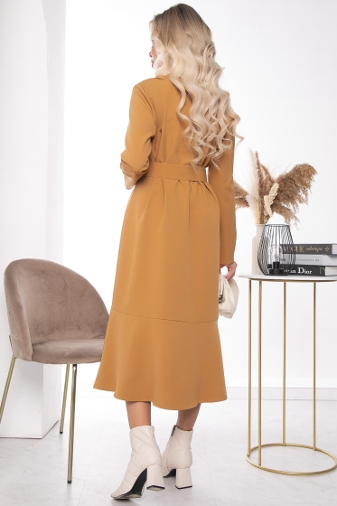 Платье "Классика в моде" (горчица) П7204