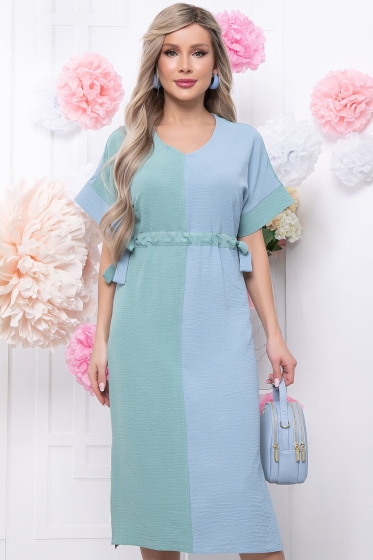 Платье "Фестия" (фисташка/голубой) П5756