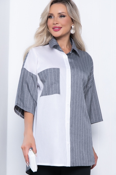 Рубашка "Модис" (грей/вайт) Б7165