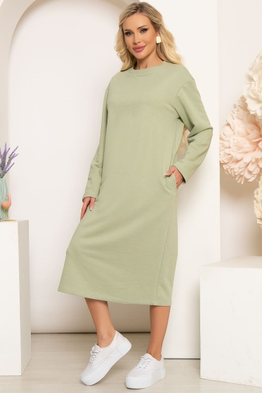 Платье "Янина" (олива) П4033