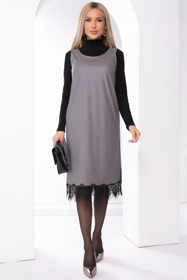 Сарафан из экокожи "Бригитта" (грей) П8101