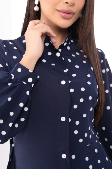 Платье "Королева красоты" (синее/горох) П7403